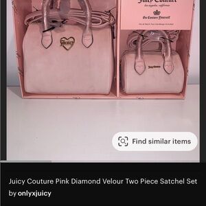 Juicy Couture Pink Velour Satchel Set